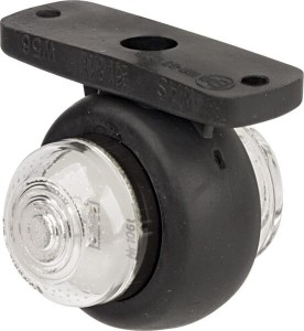 Lampa obrysowa okrągła, 12/24V biała, przykręcana Waś