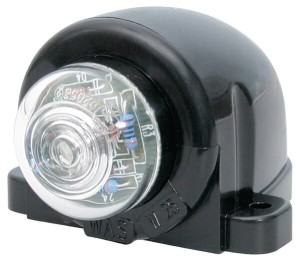 Lampa obrysowa LED, okrągła, 12/24V biała, przykręcana Waś