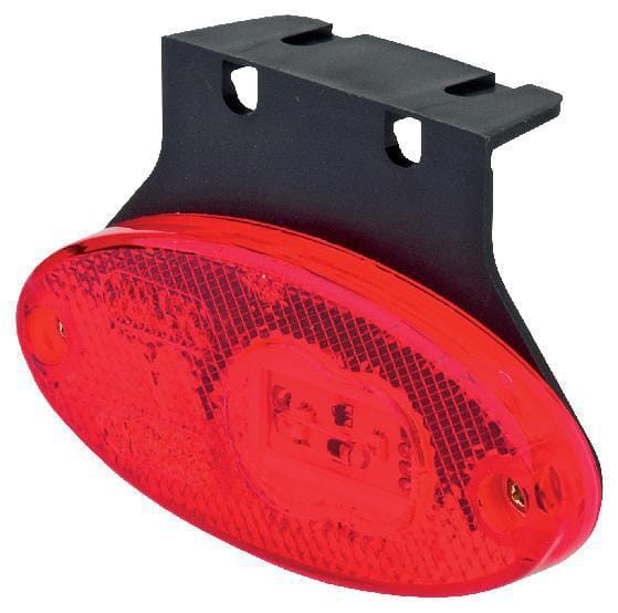 Lampa obrysowa LED, owalna, 12/24V czerwona, przykręcana Waś