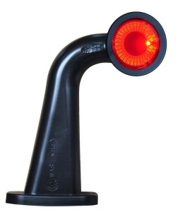Lampa obrysowa LED, lewa, okrągła, 12/24V czerwona/przezroczysta, przykręcana Waś