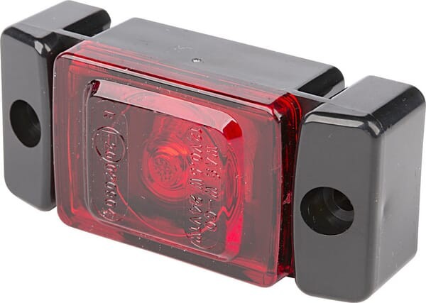 Lampa obrysowa LED, prostokątna, 12/24V czerwona, przykręcana Waś