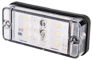 Lampa cofania LED, prostokątna, 12/24V biała przykręcana Waś