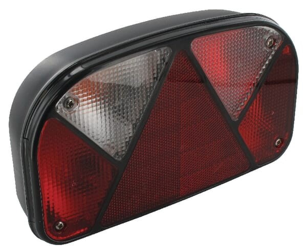 Lampa zespolona tylna, lewa prostokątna 12V czerwona/przezroczysta przykręcana 240x52 mm  Bayonet 5-pin Multipoint II Aspöck