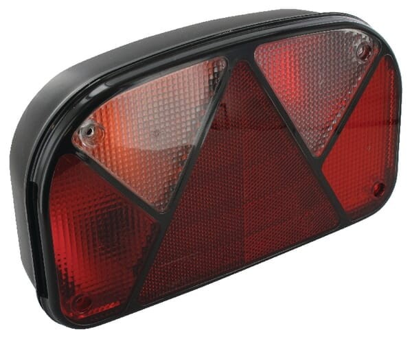 Lampa tylna zespolona, lewa prostokątna 12V czerwona/przezroczysta przykręcana Multipoint II Aspöck