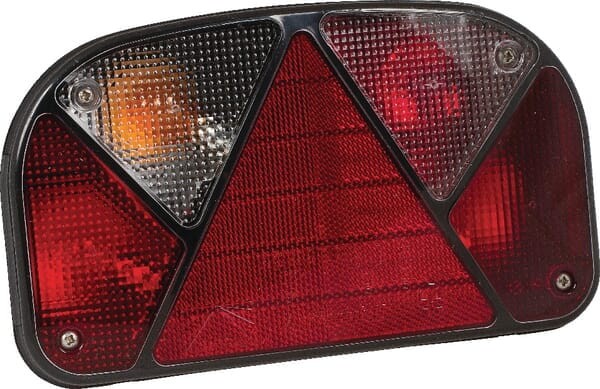 Lampa zespolona tylna, lewa prostokątna 12V czerwona/przezroczysta przykręcana 240x52 mm Multipoint II Aspöck