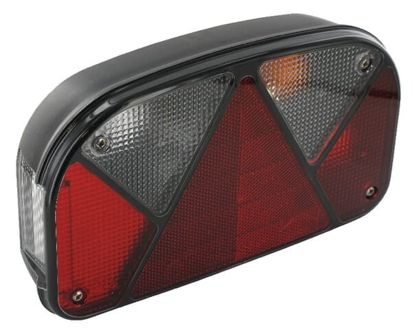 Lampa zespolona tylna, prawa prostokątna 12V czerwona/przezroczysta przykręcana 240x52 mm Multipoint II Aspöck