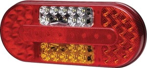Lampa tylna LED, lewa, prostokątna, 10/30V czerwona/bursztynowa/przezroczysta, przykręcana Hella ValueFit