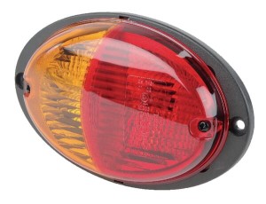 Lampa zespolona tylna, owalna 12/24V czerwona/pomarańczowa przykręcana z wtyczką Deutsch Hella