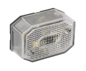 Lampa obrysowa prostokątna 12V biała przykręcana Aspöck