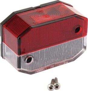 Lampa obrysowa, prostokątna, 12/24V biała/czerwona, przykręcana Aspöck