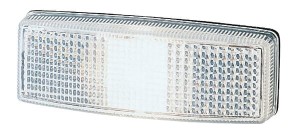 Lampa obrysowa 5W, prostokątna 12V przezroczysta przykręcana 110x25x40 mm Hella