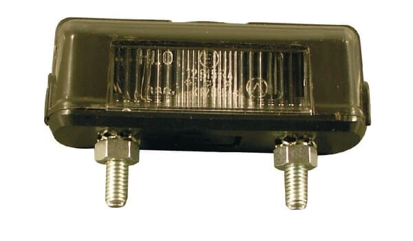 Lampa oświetlenia tablicy rejestracyjnej 5W prostokątna 12/24V biała przykręcana 80x31mm płaskie przyłącze Hella