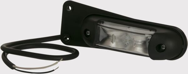 Lampa obrysowa LED, 0.8/1.7W prostokątna, 12/24V czerwona/biała z uchwytem 4 LED Kramp