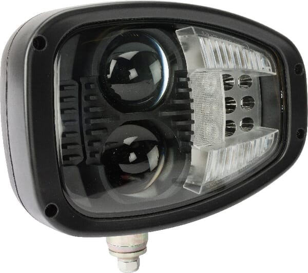 Lampa przednia LED, zespolona lewa, 22/32W, prostokątna, 12/24V z wtyczką Deutsch 6-pin klosz podgrzewany, światło drogowe/mijania Kramp