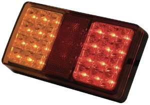 Lampa tylna zespolona LED, prostokątna, 12/24V czerwona/pomarańczowa, przykręcana 24 LED