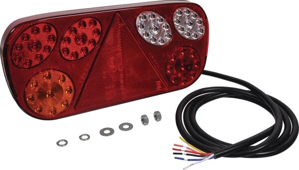 Lampa tylna zespolona LED, lewa prostokątna, 12/24V 315x32x145 mm Kramp