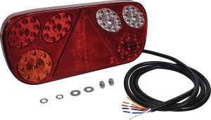 Lampa tylna zespolona LED, lewa prostokątna, 12/24V 315x32x145 mm Kramp