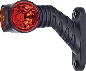 Lampa obrysowa LED, lewa 0.7/1.4W 12/24V biała/pomarańczowa/czerwona 3 LED Kramp