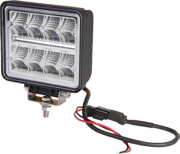 Lampa robocza LED, kwadratowa, 24W 2272 lm 9/36V światło rozproszone z wtyczką Deutsch 2-pinową, 16 LED Kramp