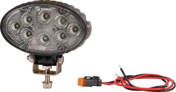 Lampa robocza LED, owalna, 24W 1920 lm 10/30V światło rozproszone z wtyczką Deutsch, 8 LED Kramp