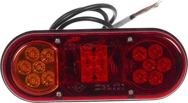 Lampa tylna zespolona LED, lewa prostokątna, 12/24V czerwona/pomarańczowa 205x53.6x80 mm gopart