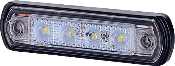 Lampa obrysowa LED, 0.5/1W prostokątna, 12/24V biała 4 LED gopart