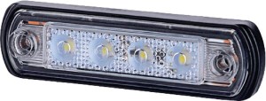 Lampa obrysowa LED, 0.5/1W prostokątna, 12/24V biała 4 LED gopart