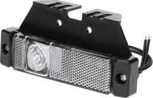 Lampa obrysowa LED, prostokątna, 12/24V z przewodem i uchwytem Kramp