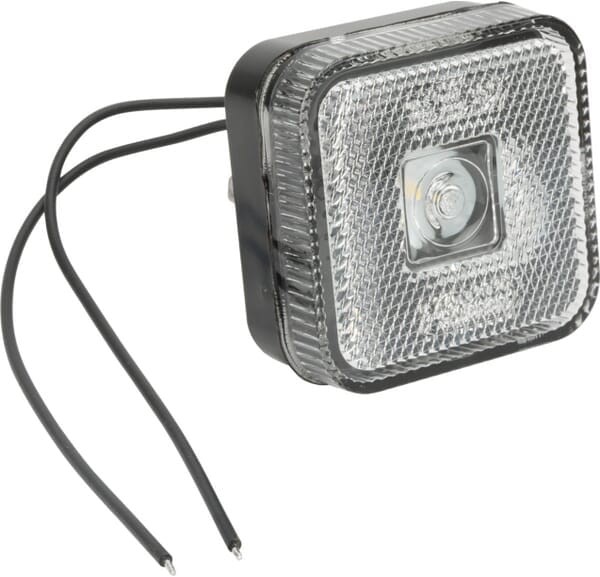 Lampa obrysowa LED, kwadratowa, 12/24V z przewodem i uchwytem Kramp