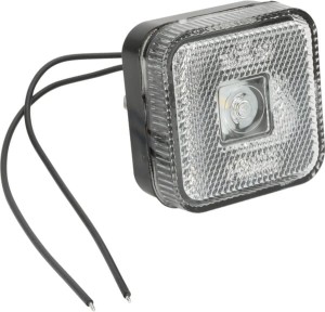 Lampa obrysowa LED, kwadratowa, 12/24V z przewodem i uchwytem Kramp
