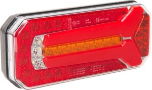 Lampa tylna zespolona LED, prostokątna, 12/24V 5-pinowa Kramp