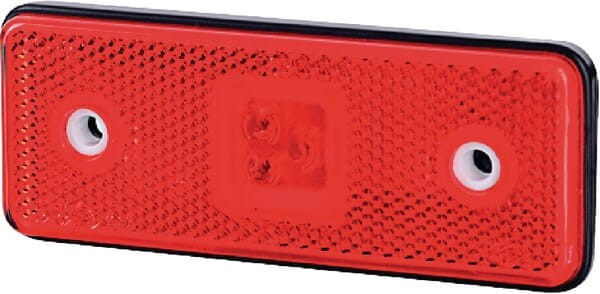 Lampa obrysowa LED, 0.4/0.7W prostokątna, 12/24V czerwona, 3 LED gopart