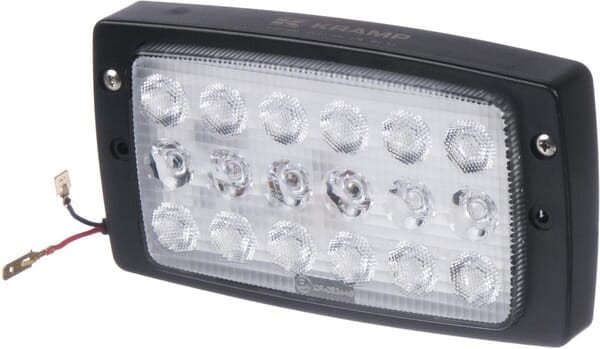 Lampa robocza LED, prostokątna, 27W 3375 lm 10/30V światło rozproszone z wtyczką AMP Combo 18 LED Kramp