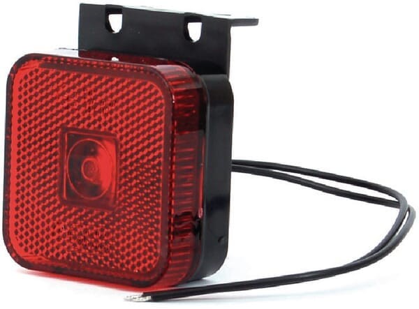 Lampa obrysowa LED, kwadratowa, 12/24V z przewodem i uchwytem Kramp