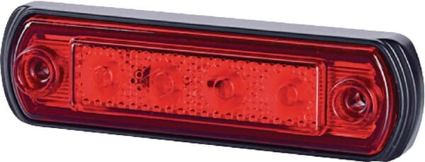 Lampa obrysowa LED, 0.5/1W prostokątna, 12/24V czerwona 4 LED gopart