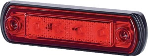 Lampa obrysowa LED, 0.5/1W prostokątna, 12/24V czerwona 4 LED gopart