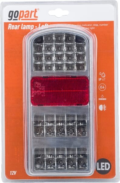 Lampa tylna przyczepy LED, prostokątna, 12V, lewa, 235 x 105 x 53 mm, Bayonet 5-pin, gopart