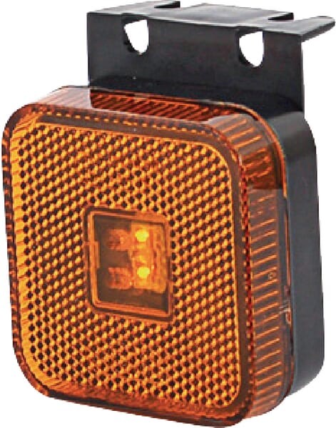 Lampa obrysowa LED, kwadratowa, 12/24V z przewodem i uchwytem Kramp
