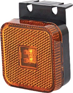 Lampa obrysowa LED, kwadratowa, 12/24V z przewodem i uchwytem Kramp