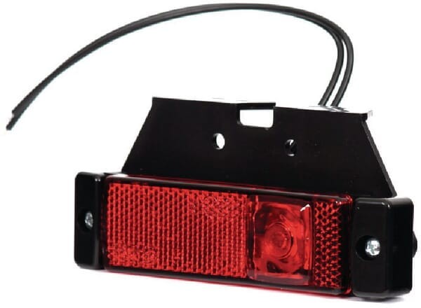 Lampa obrysowa LED, prostokątna, 12/24V z przewodem i uchwytem Kramp