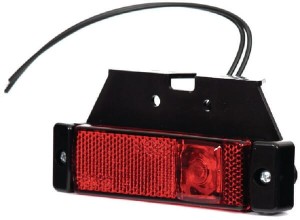 Lampa obrysowa LED, prostokątna, 12/24V z przewodem i uchwytem Kramp