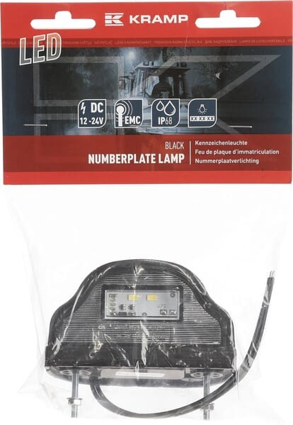 Lampa oświetlenia tablicy rejestracyjnej LED, czarna 12/24V Kramp
