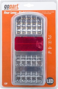 Lampa tylna przyczepy LED, prostokątna, 12V, prawa, 235 x 105 x 53 mm, Bayonet 5-pin, gopart
