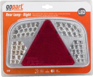 Lampa tylna przyczepy LED, prostokątna, 12V, prawa, 244x149x48 mm, Bayonet 7-pin, gopart