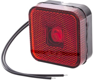 Lampa obrysowa LED, kwadratowa, 12/24V z przewodem i uchwytem Kramp