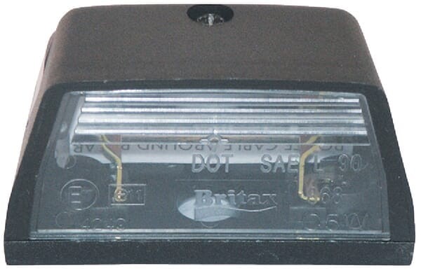 Lampa oświetlania tablicy rejestracyjnej, 5W prostokątna 12/24V przezroczysta przykręcana 36x36 mm Britax