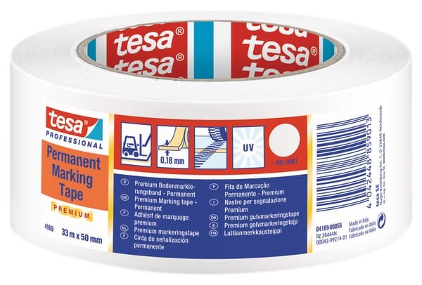 Taśma do znakowania podłóg PCW, biała, 33 m x 50 mm, TesaFLEX®
