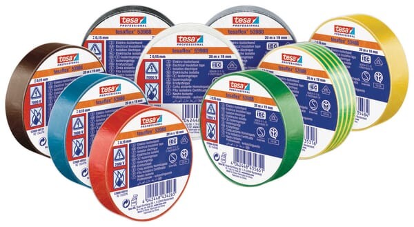 Taśma izolacyjna z miękkiego PCW, żółta, 20 m x 19 mm TesaFLEX®