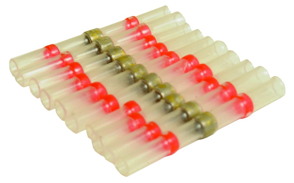 Izolowany łącznik osłony termokurczliwej, lut Czerwony (10 szt agropak)