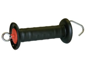 Uchwyt bramowy z hakiem, z ogranicznikiem naciągu, czarny, Kerbl